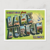 イリノイ州チューリッヒ湖からのご挨拶 ポストカード (正面)