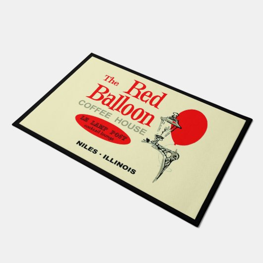 イリノイ州ニレスのレッドバルーンコーヒーハウス ドアマット (アングル)