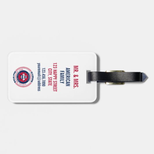 イリノイ州パーソナライズされたギフト荷物タグ ラゲッジタグ (裏面横)