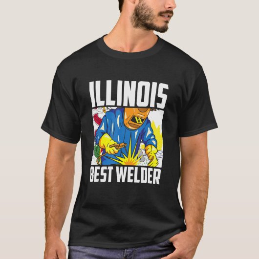 イリノイ州ベスト溶接工 アイアンワーカー 鉄工 溶接 Tシャツ (正面)
