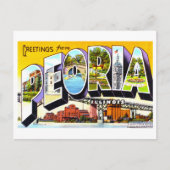 イリノイ州ペオリアからのヴィンテージの挨拶 ポストカード (正面)