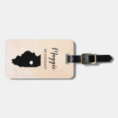 イリノイ州マップスーツケースタグ, ウェディングパーティー歓迎 ラゲッジタグ (正面横)