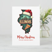 イリノイ州マップファミリークリスマス シーズンカード (スタンド正面)
