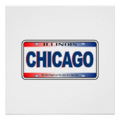 イリノイ州ライセンスプレートシカゴシティ ポスター (正面)