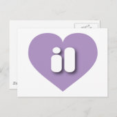 イリノイ州ラベンダーハート – 私はilを愛する ポストカード (正面/裏面)