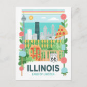 イリノイ州リンカーンUSA夏期旅行 ポストカード (正面)