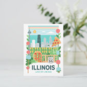 イリノイ州リンカーンUSA夏期旅行 ポストカード (スタンド正面)