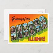 イリノイ州ヴィンテージ旅行のオーロラからの挨拶 ポストカード (正面/裏面)