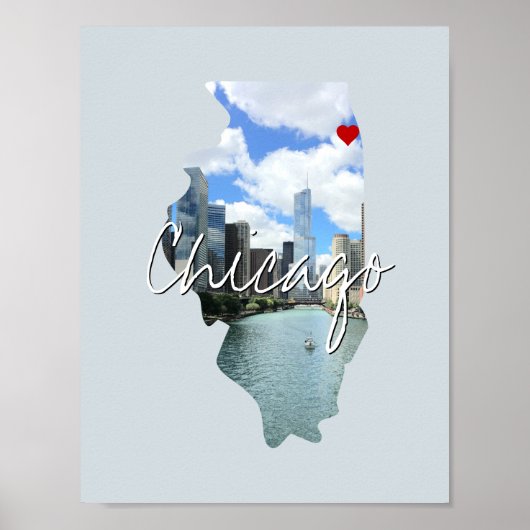 イリノイ州写真の挿入と町名 ポスター (正面)