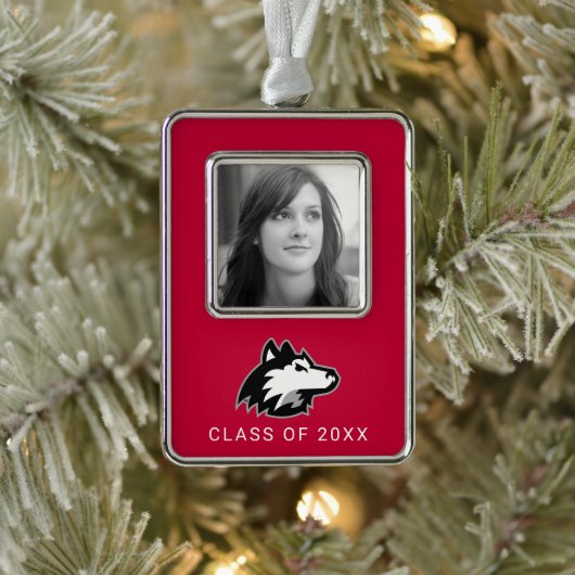 イリノイ州北部 シルバープレートフレームオーナメント (ツリー)