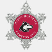 イリノイ州北部 スノーフレークピューターオーナメント (正面)