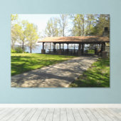 イリノイ州南部の湖 キャンバスプリント (インサイチュ (ウッドフロア))