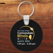 イリノイ州太陽のカーンデールのApriでの皆既食 キーホルダー (正面)