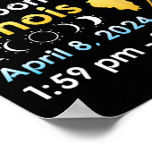 イリノイ州太陽のカーンデールのApriでの皆既食 ポスター (角)