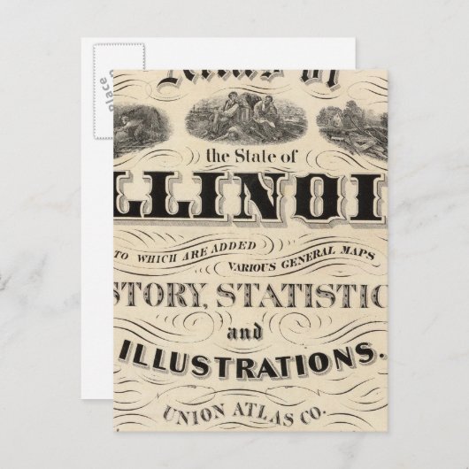 イリノイ州州のタイトルページ ポストカード (正面/裏面)