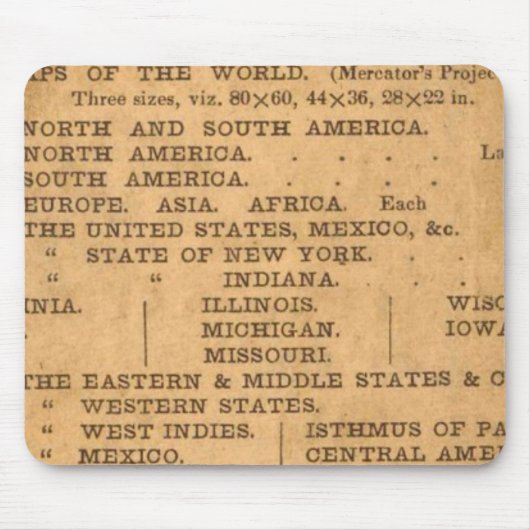 イリノイ州州の新断面図 マウスパッド (正面)