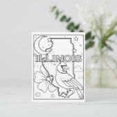 イリノイ州形花バードコラージュ ポストカード (スタンド正面)
