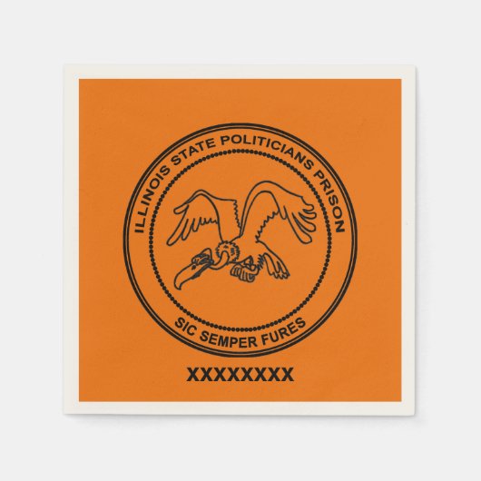 イリノイ州政治家刑務所 スタンダードカクテルナプキン (正面)