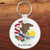 イリノイ州旗とシール キーホルダー (正面)