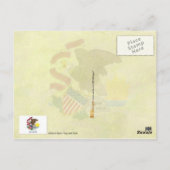 イリノイ州旗とシール ポストカード (裏面)