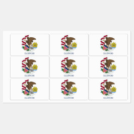 イリノイ州旗のある愛国的なラベル州 ラベル