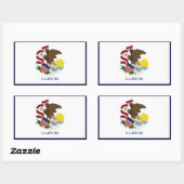 イリノイ州旗のステッカー 長方形シール (シート)