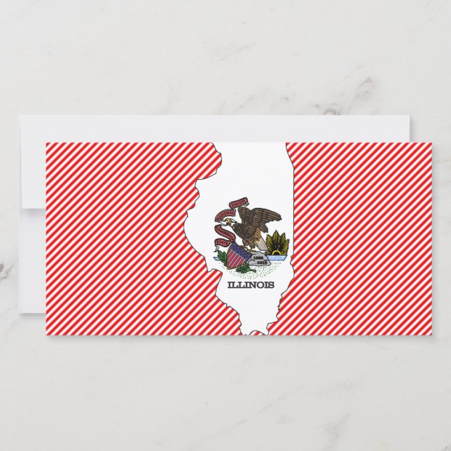 イリノイ州旗の地図 (正面)