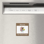 イリノイ州旗の磁石 マグネット (インサイチュ (食洗機))