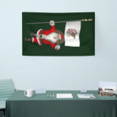 イリノイ州旗を持つサンタクロース 横断幕 (トレードショー)