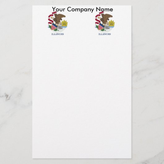 イリノイ州旗を持つ文房具 便箋 (正面)