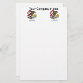 イリノイ州旗を持つ文房具 便箋 (正面/裏面)