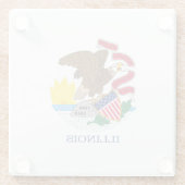 イリノイ州旗デザインデコール ガラスコースター (裏面)