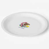 イリノイ州旗デザイン ペーパープレート (アングル)