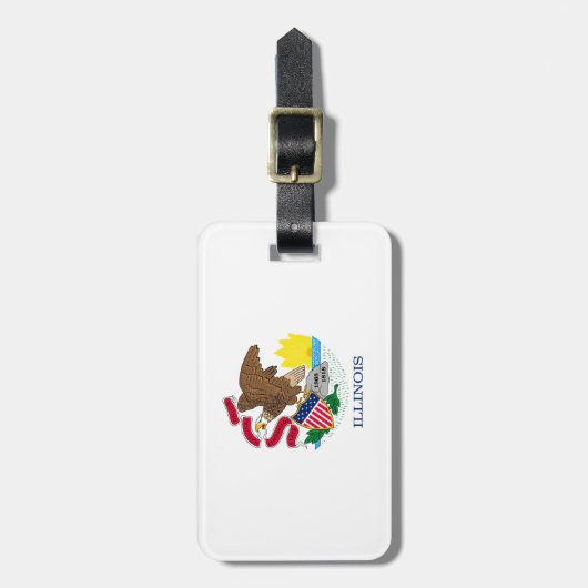 イリノイ州旗デザイン ラゲッジタグ (正面縦)