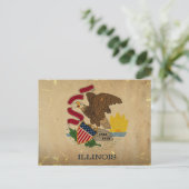 イリノイ州旗ヴィンテージ.png ポストカード (スタンド正面)