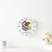 イリノイ州旗 ラウンド壁時計 (ホーム)