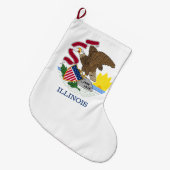 イリノイ州旗 ラージクリスマスストッキング (正面 (吊り時))