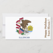 イリノイ州旗、米国からのハッピーホリデー シーズンカード (正面)