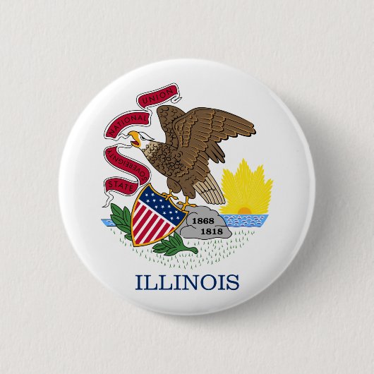 イリノイ州旗 缶バッジ (正面)
