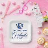 イリノイ州東部のPanthersヘッドとWordmarkロゴ ペーパープレート (パーティー)