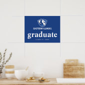 イリノイ州東部のPanthersヘッドとWordmarkロゴ ポスター (キッチン)