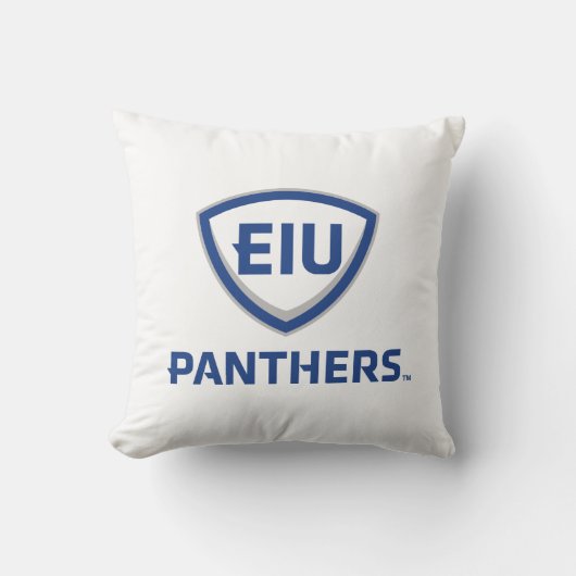 イリノイ州東部のPanthers Shield & Wordmarkロゴ クッション (正面)