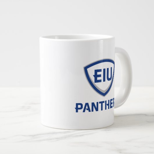 イリノイ州東部のPanthers Shield & Wordmarkロゴ ジャンボコーヒーマグカップ (正面右)