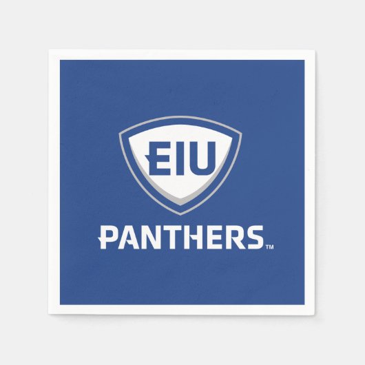 イリノイ州東部のPanthers Shield & Wordmarkロゴ スタンダードカクテルナプキン (正面)
