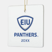 イリノイ州東部のPanthers Shield & Wordmarkロゴ セラミックオーナメント (左)