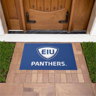 イリノイ州東部のPanthers Shield & Wordmarkロゴ ドアマット
