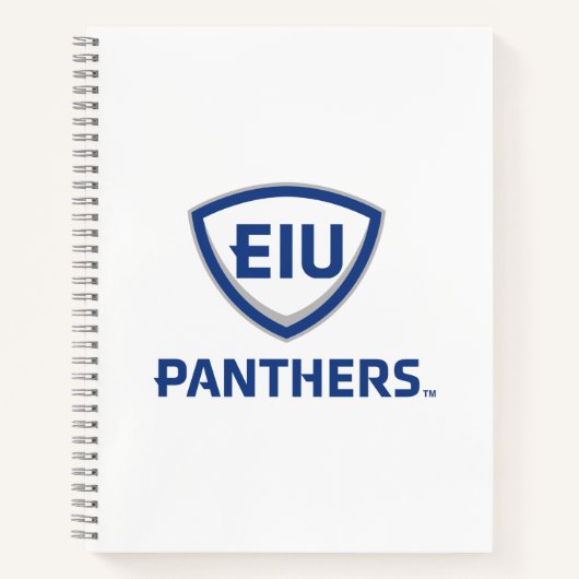 イリノイ州東部のPanthers Shield & Wordmarkロゴ ノートブック (正面)