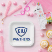 イリノイ州東部のPanthers Shield & Wordmarkロゴ ペーパープレート (パーティー)