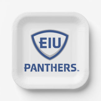 イリノイ州東部のPanthers Shield & Wordmarkロゴ ペーパープレート