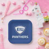 イリノイ州東部のPanthers Shield & Wordmarkロゴ ペーパープレート (パーティー)